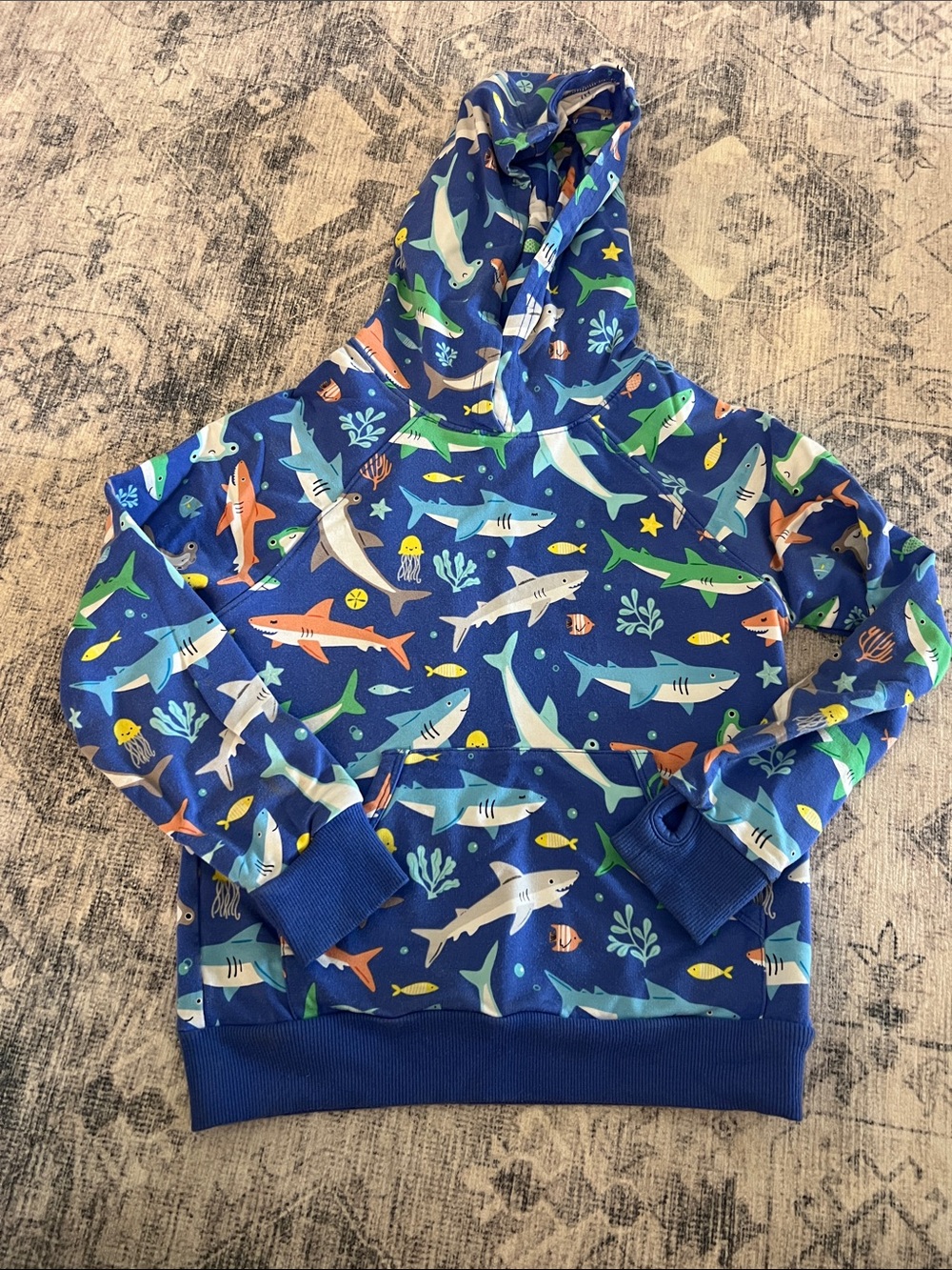 Little Sleepies Shark Print Hoodie - Blue
